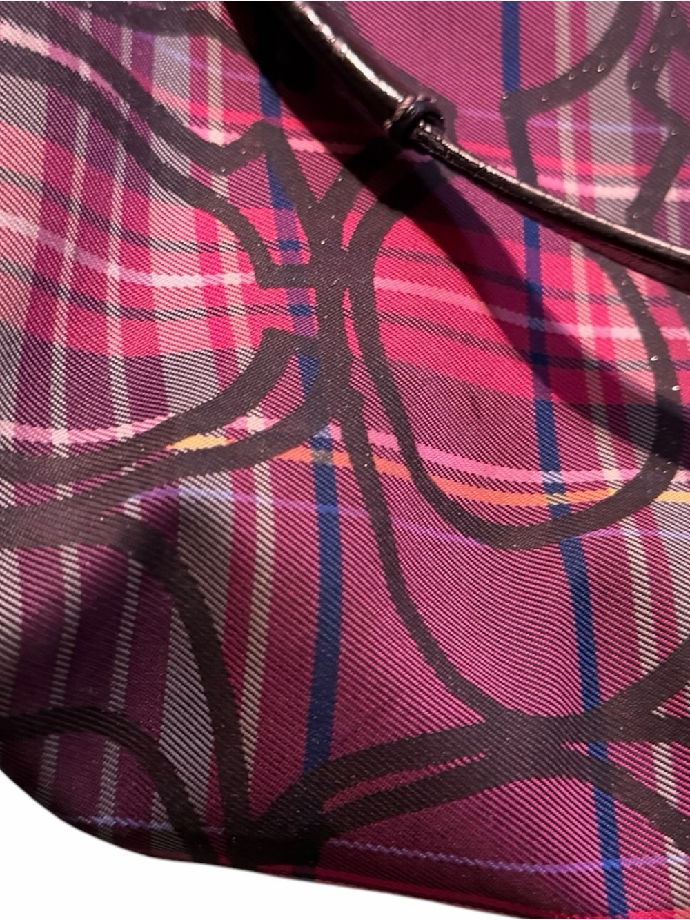 Coach Purple & Magenta poppy tartan Plaid Y2K signature Tote - Picture 15 of 16